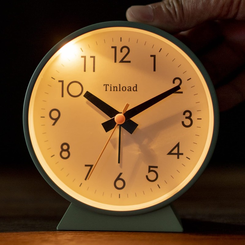 Tinload 4.5" Battery Operated Antique Retro Analog Alarm Clock, Small