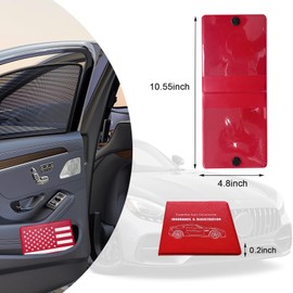 Ziciner Car Registration Insurance Holder, 2Pack Essential Auto Card Document Glove Box Organizer with Velcro Closure, Vehicle Interior Accessories Perfect for Most Car, Truck, SUV (Red/Back Flag)