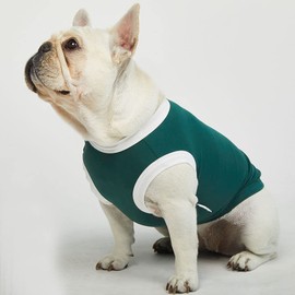 Lucky Petter Dog Sleeveless Tank Top Cotton Shirts for Dogs Ringer Sleeveless T-Shirts Soft Breathable Cool Dog Shirt pet Clothes (Small, Green/White)