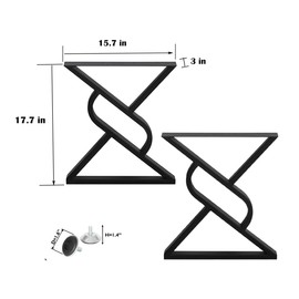 BOTAOYIYI Metal Coffee Table Legs 18 Inch, Heavy Duty Bench Legs, Furniture Legs for Coffee Table, End Table, Night Stands, Desk Legs Set of 2 (A, 18")