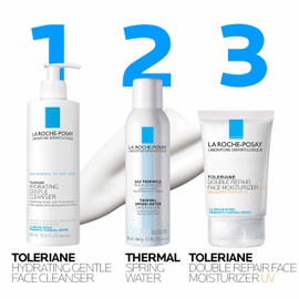 La Roche-Posay Toleriane Double Repair UV SPF Moisturizer for Face, Daily Facial Moisturizer with Sunscreen SPF 30, Niacinamide and Glycerin, Oil Free, Moisturizing Sun Protection
