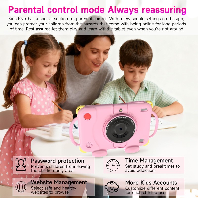 PEICHENG Tablet for Kids 7Inch IPS Display, (3+5GB) RAM+32GB ROM+1TB