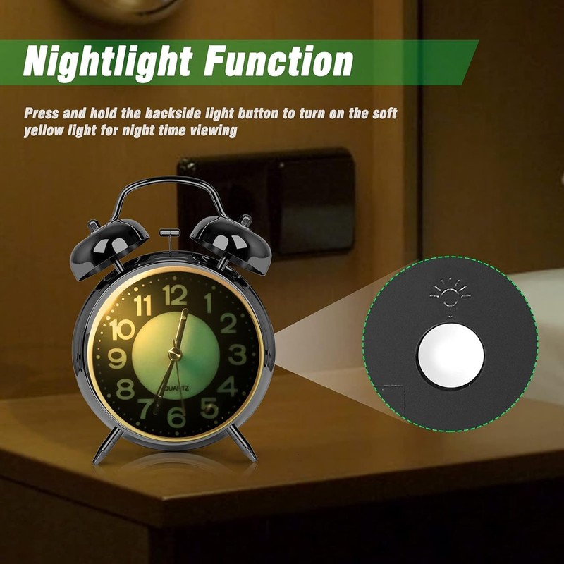 Genérico RU-con Ta/ble Clock Alarm Super Loud for Heavy Sleepers