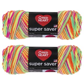 Bulk Buy: Red Heart Super Saver (2-Pack) (Day Glow, 5 oz Each Skein)