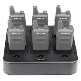 Retevis RT22 Six Way Charger, Walkie Talkie Charger, Multi Unit Charging Station, Compatible with Retevis RT22 RT22S RB19 RB19P RB39 RB39P Two Way Radio(3 Pack)