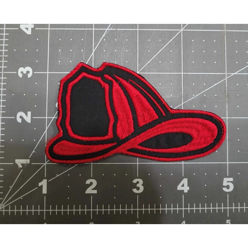 EmbroideryByZevotek Fireman Hat Iron on Sew on Patch Jacket Tag