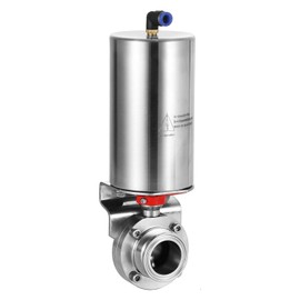 BOKYWOX 2" SUS304 Tri Clamp Sanitary Pneumatic Dust Butterfly Valve with Single Acting Pneumatic Actuator