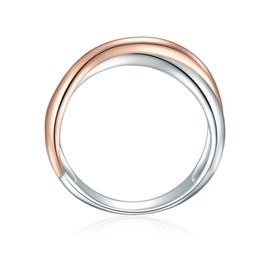 Rafaela Donata Women's Ring Sterling Silver Rose Gold-Plated, Silver