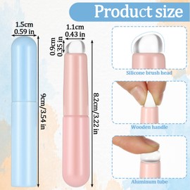 Oruola 3pcs Lip Balm Applicator,Silicone Lip Brush,Reusable Lip Mask Applicator,High Elastic Silicone Lip Applicator,Multi Silicone Brush Makeup with Lid for Lip Balm,Lip Gloss,Concealer,Macaron Color
