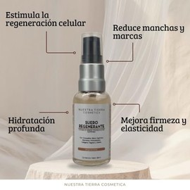Nuestra Tierra Cosmetica Suero Regenerante con Baba de Caracol, Fórmula Natural, 35ml, con Colágeno Vegetal y Silicio Orgánico