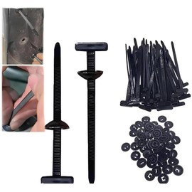 Yunova Universal-Kabelbinderschnalle aus Nylon, 100 Stück, robuste ABS-Kabelbinder, 9 x 2 cm, schwarze Befestigungsclips für Kabelmanagement, Gartennetz, Befestigung von Auto-Bildschirmen, für den