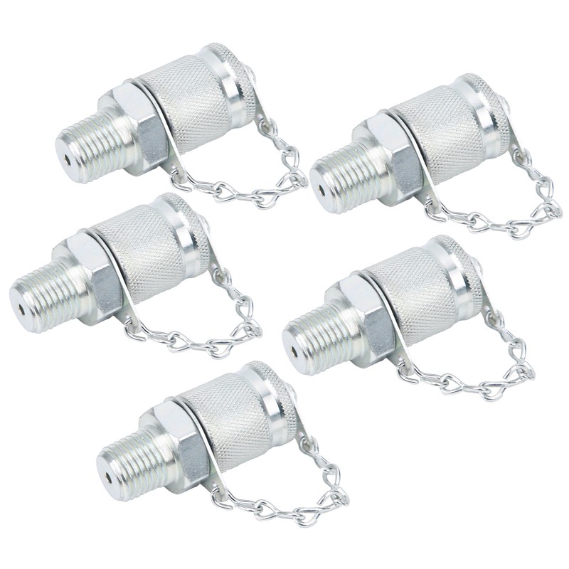 5Pcs Hydraulic Testing Adapter Thread Test Coupling Connectors Pressure Measuring