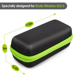Wireless GO 2 Rode Mic Rubber Covers with Hard Travel Case,Compact Hard Case with Silicon Sleeve Protector Case（3pcs） for Wireless GO II Microphone（Black） by YOUSHARES