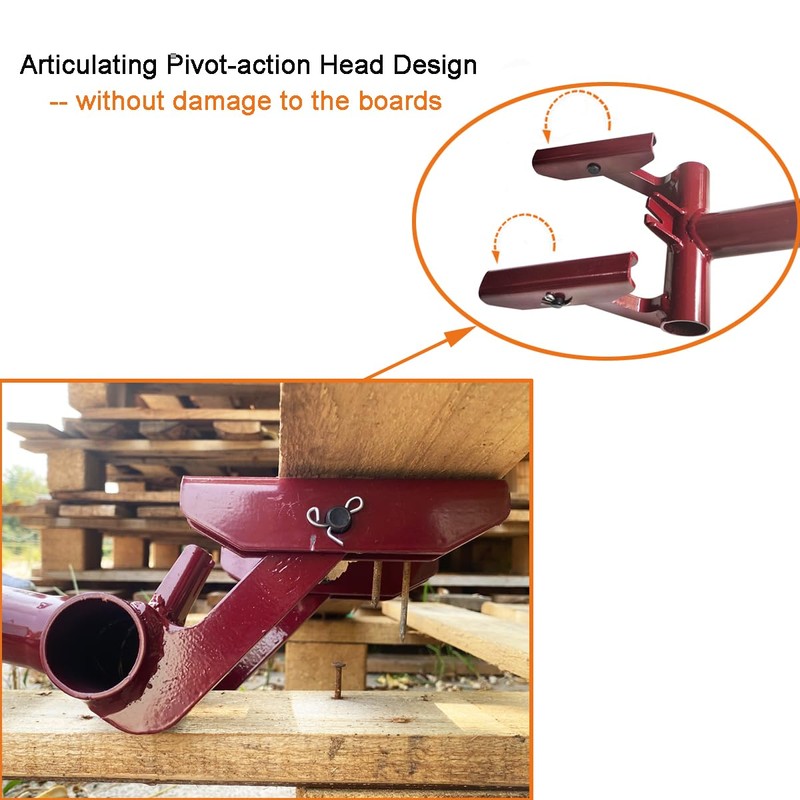 JINHAN Pallet Buster Articulating Head, Enhanced Deck Board Wrecker Pry