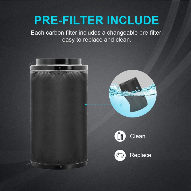 iPower 4 Inch 195 CFM Inline Fan Air Carbon Filter
