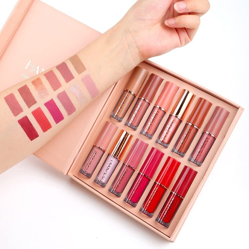 12 Colors Matte Nude Lipstick Set Velvety Long Lasting Non-stick