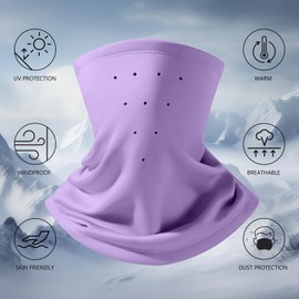 BASSDASH Unisex 2 Pack Fleece Neck Warmer Gaiter with Breathing Holes Wind Resistant Face Mask for Winter Hunting Fishing