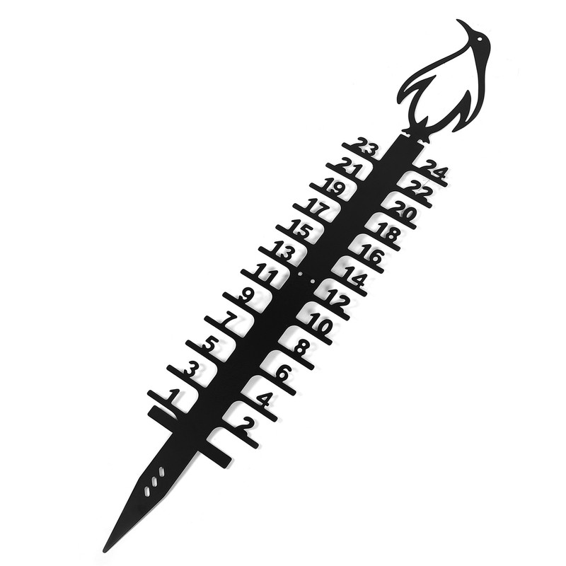 24 Inch Snow Gauge Outdoor Iron Art Decorative Snowfall Measuring