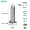 M METERXITY 4-Pack Hex Head Screw Bolt with Nuts Flat