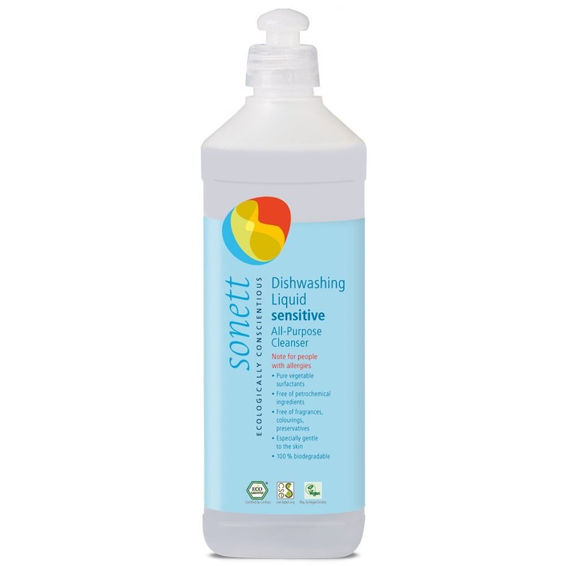 Sonett Organic Dishwashing Liquid, All Purpose Cleaner Sensitive Skin For