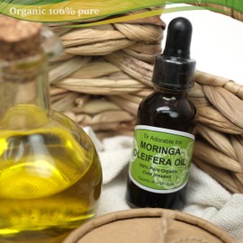 1 Fl Oz Moringa OLEIFERA Oil by DR.ADORABLE 100% Pure Organic Cold Pressed in Amber Glass Bottle with Glass Dropper