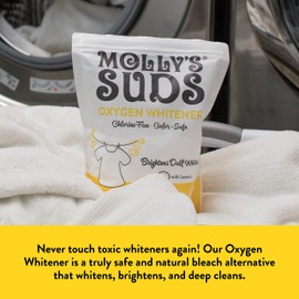 Molly's Suds Natural Oxygen Whitener | Natural Bleach Alternative, Plant-Derived Ingredients | Whitens Brights and Brightens Colors (Pure Lemon Essential Oil - 79 oz)