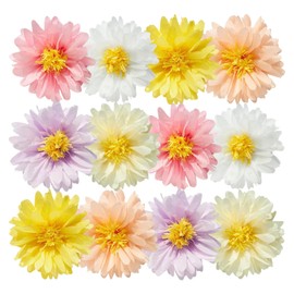 Pack of 12 Tissue Paper Pompoms Decoration, 20 cm Pastel Daisies, Room Decoration, Aesthetic, Party Decorations for Garden Party, Birthday Girls, Wedding, Baby Shower, Prom