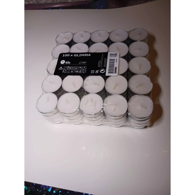 IKEA White Unscented Tea Light Candles 100 PCS 4 Hour