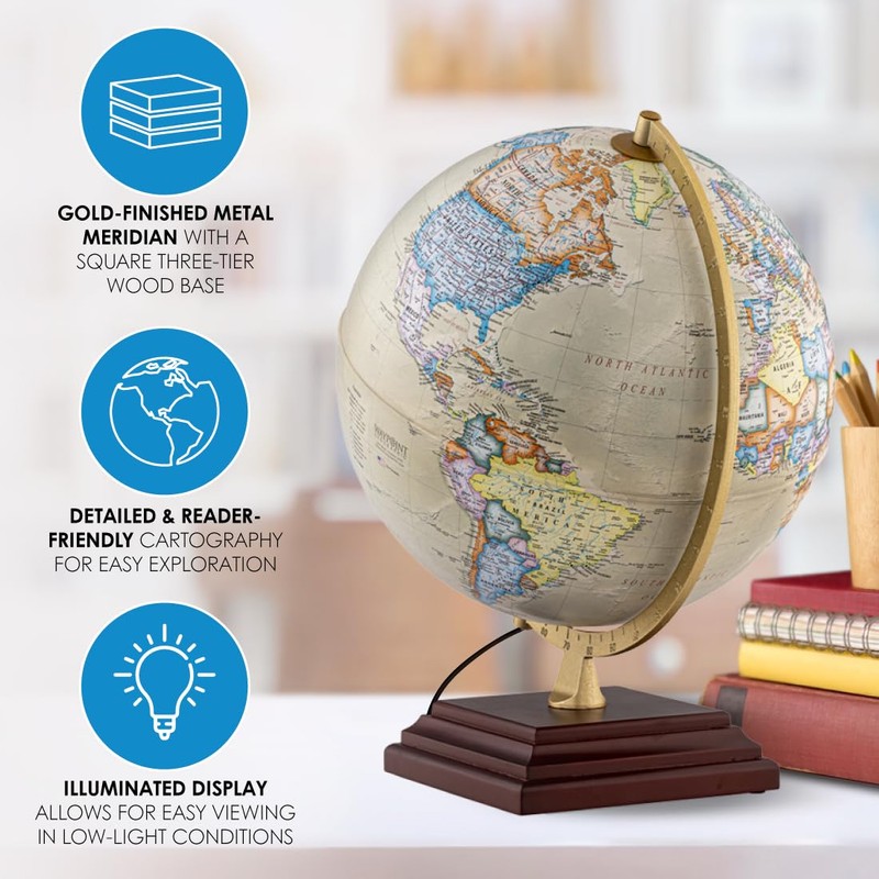 Waypoint Geographic Atlantic Illuminated Globe