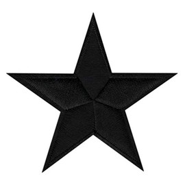 Star Black Sew-On / Iron-On Patch 8.5 x 8.5 cm