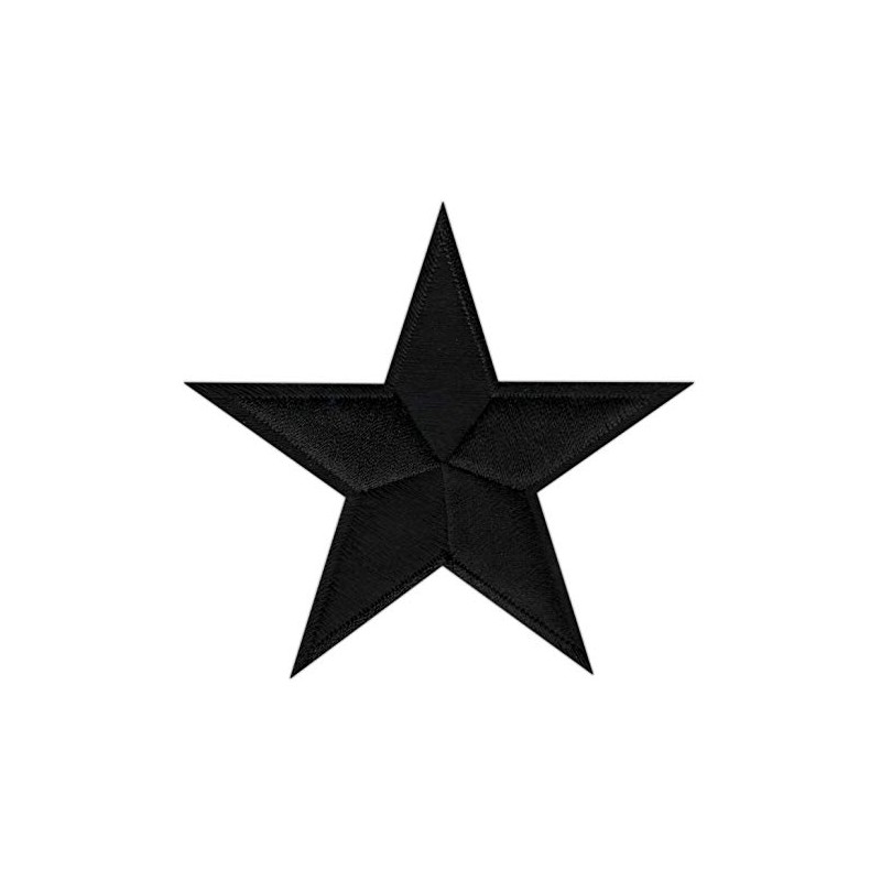 Star Black Sew-On / Iron-On Patch 8.5 x 8.5 cm