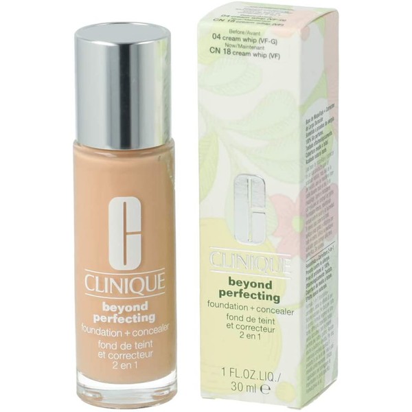 Clinique Beyond Perfecting Foundation + Concealer CN 18 Cream Whip (VF), 1 oz / 30 ml