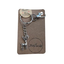 Keyrings, Handmade Keychains, Zipper Chains, Keyrings (Deer - Silver)