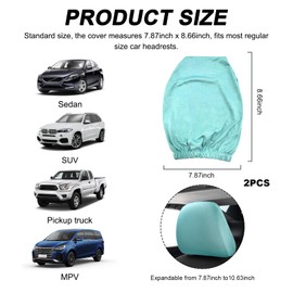 Wevdn 2 PCS Car Seat Head Rest Covers, Durable Automotive Fabric Head Rest Cover Protector, Car Seat Head Rest Covers Suitable for Most Vehicles, Universal Car Accessories (Light Green)