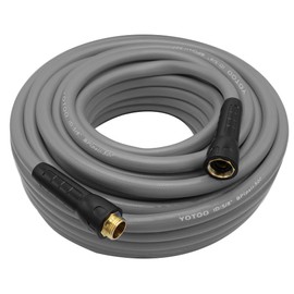 YOTOO Heavy Duty Hybrid Garden Water Hose 5/8-Inch by 75-Feet 150 PSI Kink Resistant, Flexible with Swivel Grip Handle and 3/4" GHT Solid Brass Fittings, Gray