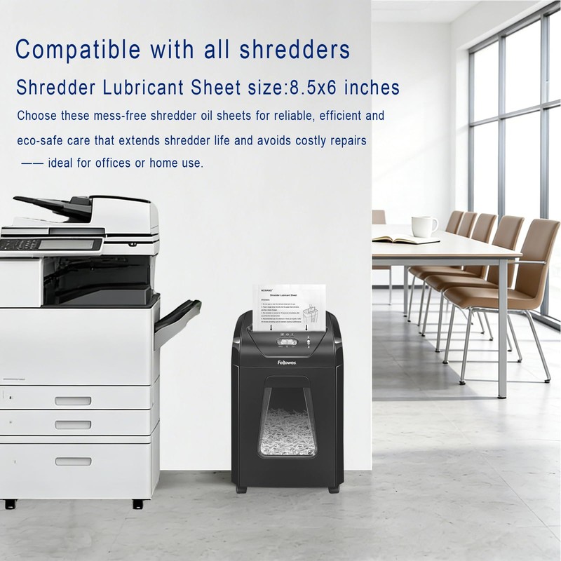 NCWANG 12PACK Paper Shredder Lubricant Sheets with Shredder Oil for