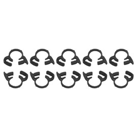 sourcing map 10 Pcs Adjustable Double Snap Grip Hose Clamps Plastic 14.2-14.8 Mm/0.56-0.58 Inches Inner Dia Adjustable Several Ratcheting Tubing Clamp for Home, Black