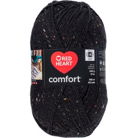 Red Heart Comfort Yarn-Black Fleck