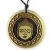 Island Piercings Wooden Buddha Pendant Necklace Adjustable Length N299, Wood,
