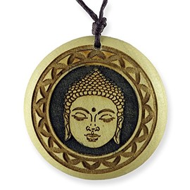 Island Piercings Wooden Buddha Pendant Necklace Adjustable Length N299, Wood, No Gemstone