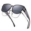 DUCO Fit Over Sunglasses for Men Women Wear Over Glasses