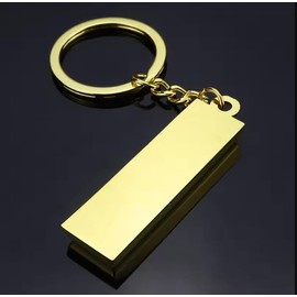 Gold Plated Imitation Bar Bullion Keychain, Metal Key Chains, Gift for Women and Men keyring rich money