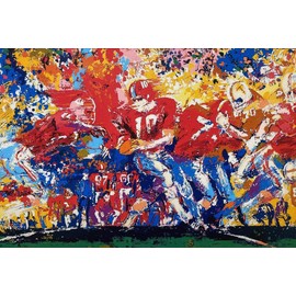 Alabama Handoff '74 '" LeRoy Neiman NEW Framed Art Crimson Tide Football (Med) 17" x 22"