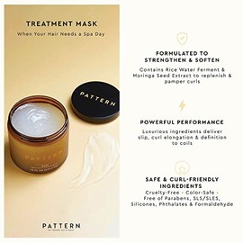 PATTERN Máscara de tratamiento de belleza para rizos, coilias y texturas ajustadas, 15 onzas líquidas