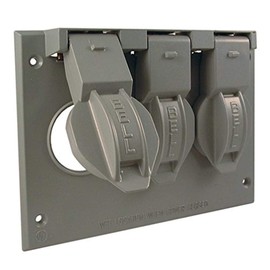 BELL 3-Gang Gray Weatherproof Electrical Cover 5093-0, Outdoor Outlet Cover for Electrical Box, Scratch-Resistant Aluminum Weatherproof Cover