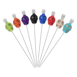 PATIKIL 3" Skull Sewing Pins, 8Pcs Steel Straight Pins with Skull Head for Fabric DIY Decoration Crafting Quilting Sewing Supplies, Multicolored