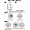 Dewfig Arched Window Wall Mirror, 30"x20" Window Pane Mirrors, Vanity