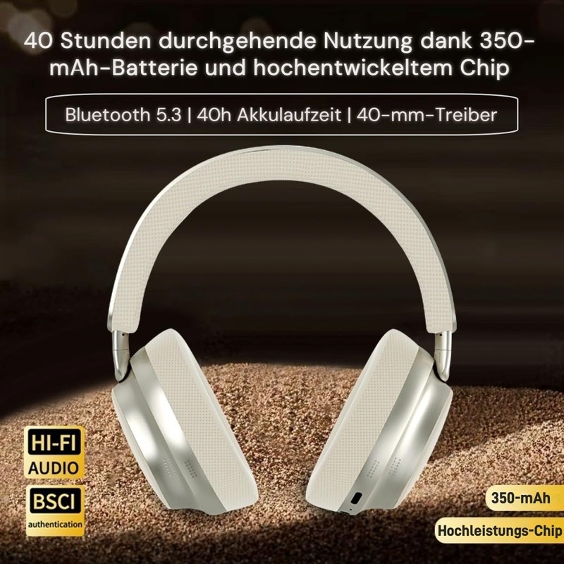 TEISCHE Wireless Headphones with Bluetooth 5.3, 40H Autonomy, Clear Sound