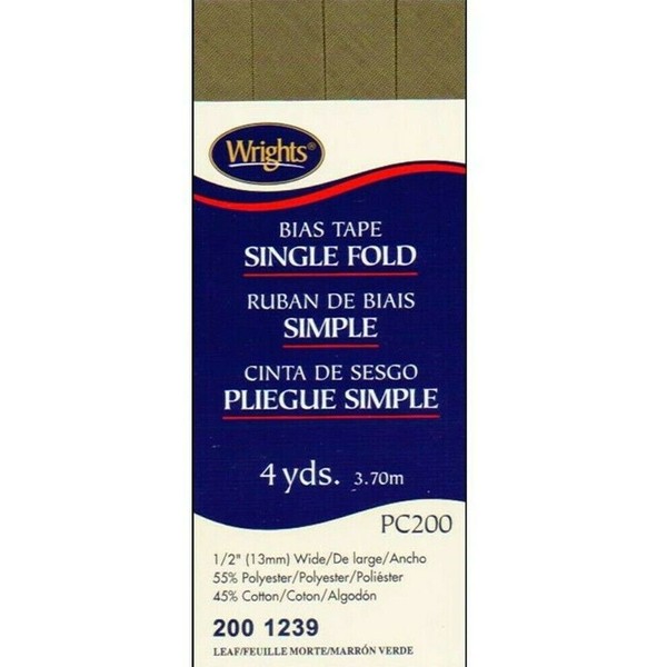 Wrights ~ (PC200-1239) - Single Fold Bias Tape - Leaf Green, 4yd