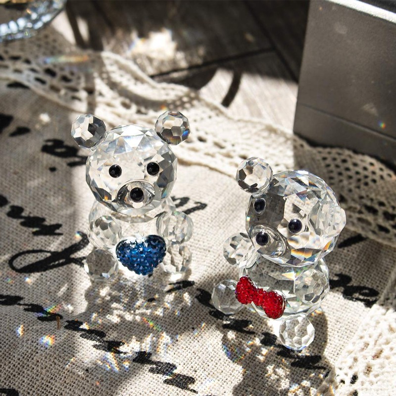 H&D HYALINE & DORA 2 Stück Kristall Baby Bär Figur